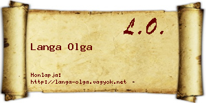 Langa Olga névjegykártya